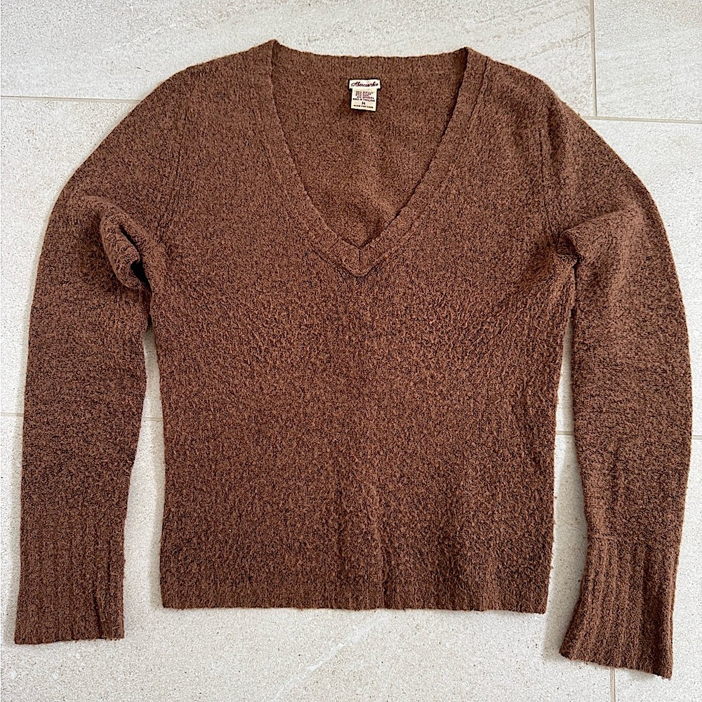 Vintage Abercrombie Cozy Brown V-Neck Sweater